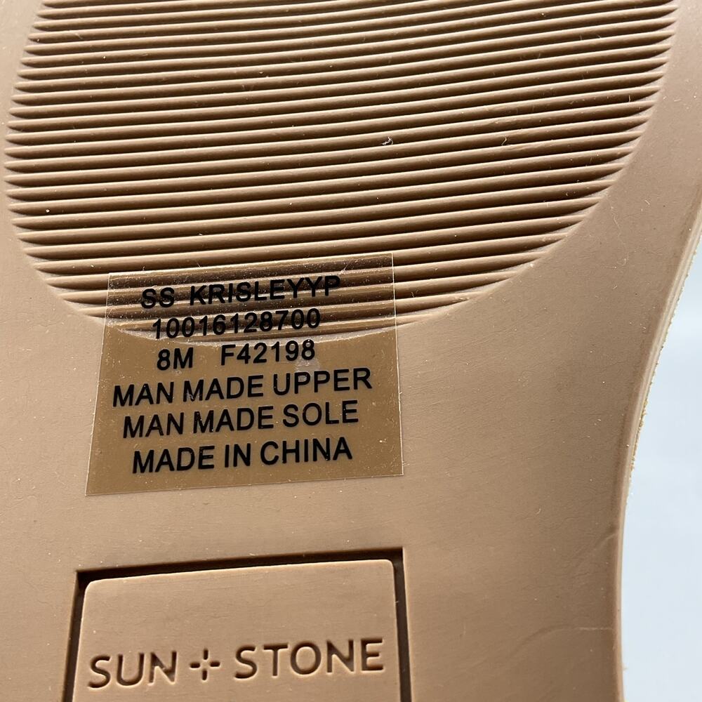 NEW Sun + Stone Women’s Kristi Slingback Flat Sandals Yellow Size 8M - Picture 5 of 10